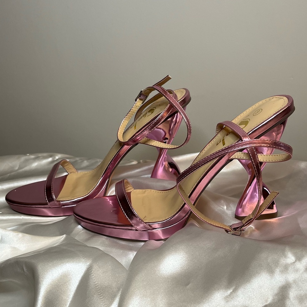 Pink Strapped Open Toe Heel | SHEIN